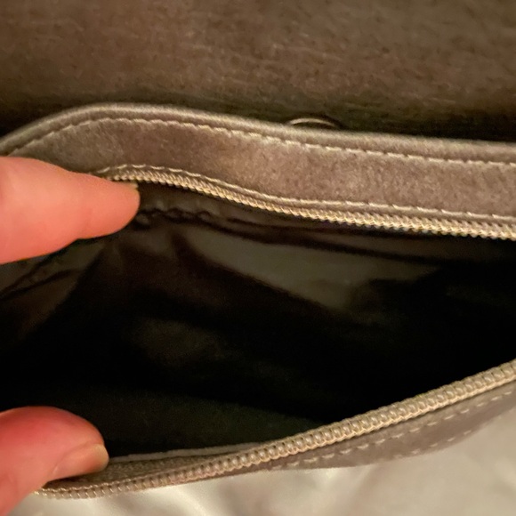 NWT Vintage 1980s gray leather shoulder bag - Picture 4 of 14